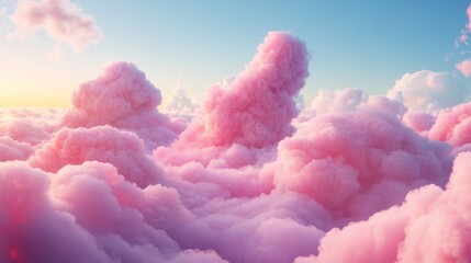 Dreamscape of Pastel Pink Clouds a Serene and Whimsical Atmospheric Vista