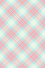Fototapeta premium Intense tartan seamless check, day textile fabric pattern. Seventies texture vector background plaid in light and white colors.