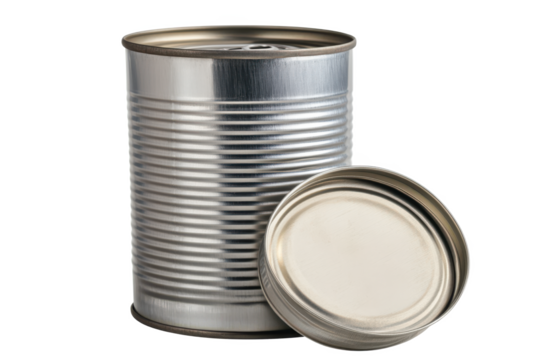 HighResolution Stock Photo of Metal Food Can with Lid, Empty Tin Container, CloseUp - Powered by Adobe
