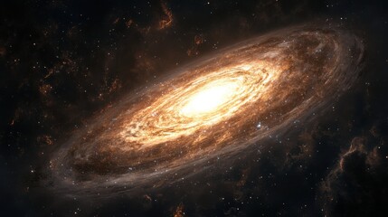 Obraz premium Stunning Spiral Galaxy with Bright Core and Star-Studded Background