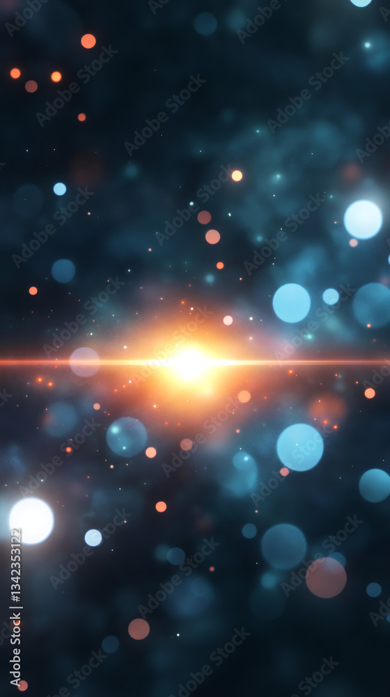 Aufkleber Abstract background with glowing particles and bokeh effect creating a magical and dreamy atmosphere