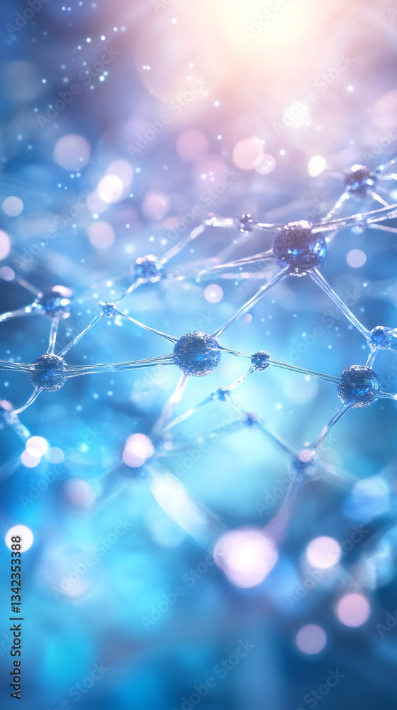 Poster Microscopic view of interconnected neurons forming a complex neural network, symbolizing the intricate connections within the brain and nervous system