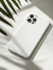 a blank phone case mockup set against a modern background