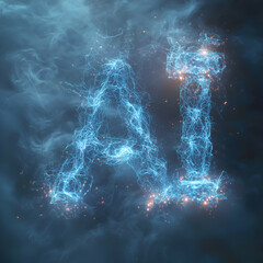 Futuristic AI Technology: Glowing Digital Innovation with Vibrant Neon Cosmic Design