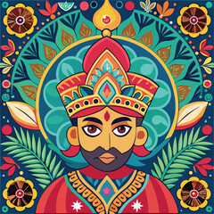 Obraz premium Seamless Pattern with Vibrant Indian Mughal Motifs for Decorative Purposes