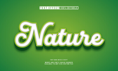 Editable 3D nature-themed text effect template with lush, green aesthetics. Ideal for eco-friendly designs and environmental campaigns.