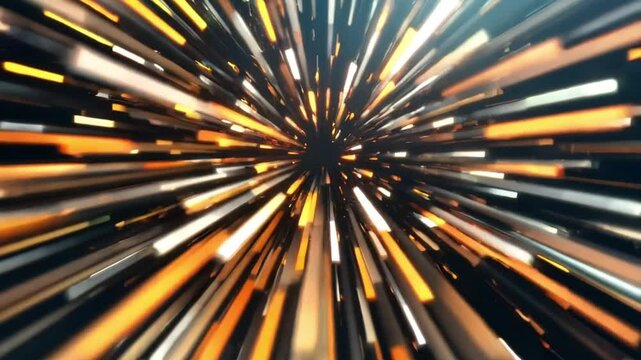 A geometric explosion of light shards scattering in slow motion