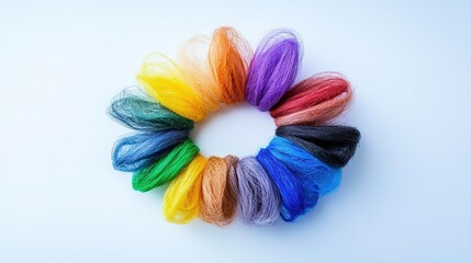 Colorful yarn circle