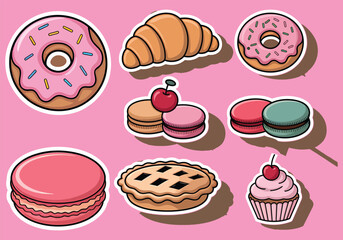 Sweet Treat Stickers: Donuts, Croissants More! Cute Foodie Decals for Planners, Laptops Gifts!