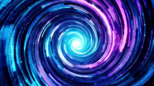 A glitching vortex where pixels swirl into an endless spiral