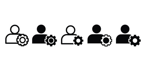 User Settings Icon Black and White Color Vector Design Illustration