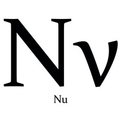 Nu Greek alphabet symbol Beta vector illustration
