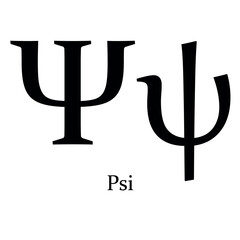 Psi Greek alphabet symbol Beta vector illustration