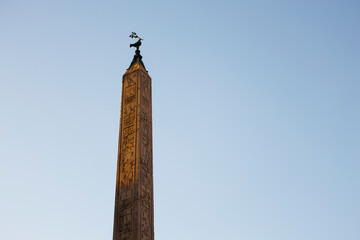Ancient Egyptian Obelisk in Rome, Italy – Historic Monument at Sunset