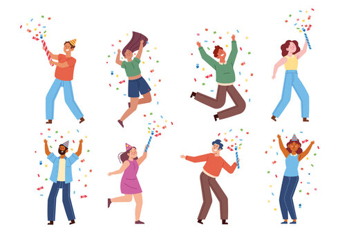 Colorful People Party Confetti Celebration Set