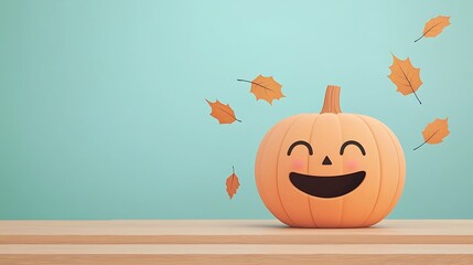Fototapeta premium Happy Autumn Pumpkin Illustration
