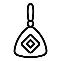 Hanging perfume sachet outline icon symbolizing fragrance and tradition