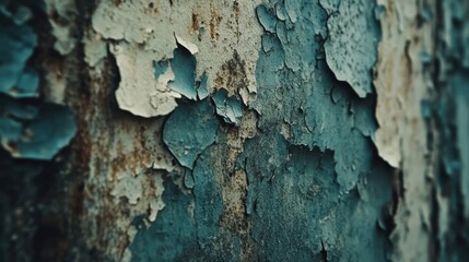 Textured Surface of Peeling Paint Showing Layers and Colors