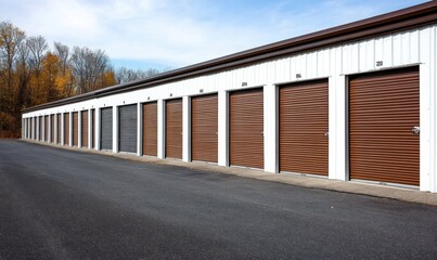Fototapeta premium Modern Self Storage Units in Autumn Setting