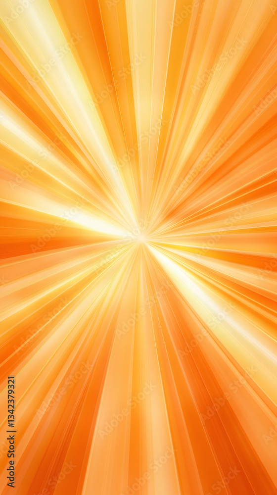 Fototapete Abstract background with orange and yellow radial blur, simulating an explosion of light or a starburst effect
