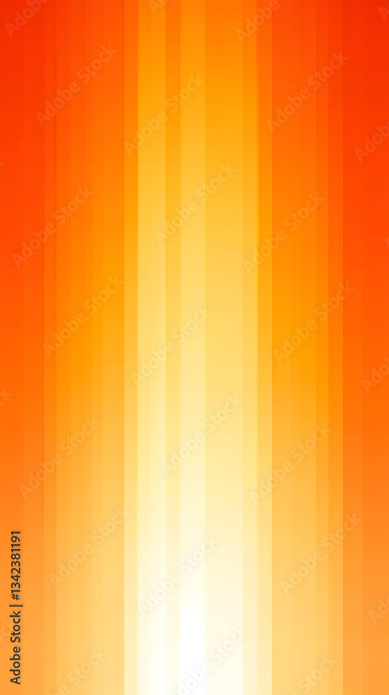 Poster Vibrant orange and yellow vertical stripes merging dynamically, generating energetic visual rhythm and color transition