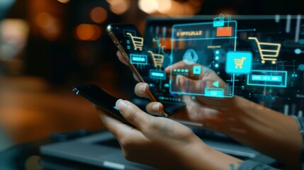 mobile phone in hand on the screen