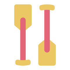 Paddle flat icon representing dragon boat racing and water sports