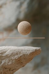 Obraz premium Balanced Stone Sphere and Line