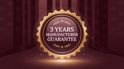 3 Years Manufacturer Guarantee Badge