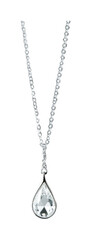 Elegant teardrop diamond necklace on silver chain for fashionable occasions, cut out