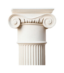 Obraz premium Classical ionic column with scrolls and fluted shaft architecture design, cut out