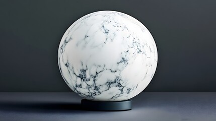 Elegant Marble Sphere on Dark Stand- Abstract 3D Render