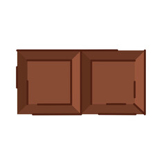 Two square pieces of chocolate bar icon. Vector