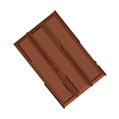 Chocolate bar in isometric three segment view. Vector