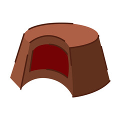 Chocolate bonbon with cherry filling inside. Vector