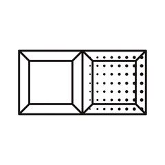 Two square chocolate chunks with halftone texture. Vector