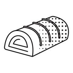Rolled chocolate candy with lines and dot style. Vector