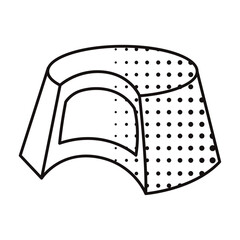 Bonbon with cutaway showing filling in outline. Vector