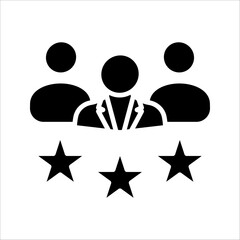 Business client with star Icon. Symbol isolated white background. vector illustration. color editable.