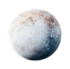 Obraz premium Detailed view of dwarf planet pluto's surface and texture, cut out