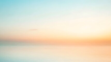 Serene Pastel Sunset Sky Over Calm Ocean Water