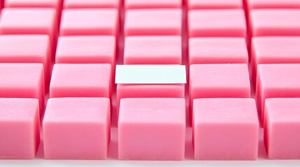 Obraz premium Pink Cube Array with Blank Card Unique Candy Standout
