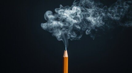 Smoke Rising from Pencil Tip Evokes Creativity and Imagination
