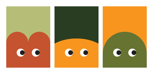 Design template cartoon look or see