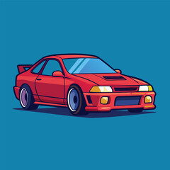 Obraz premium Solid-Colored Logo Illustration of an Automobile: A Car's Emblem in Vibrant Hue