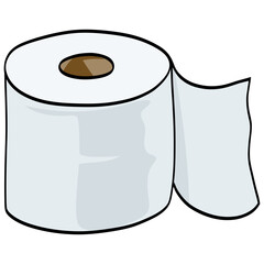 Toilet Paper Tissue Roll Drawing Vector Illustration