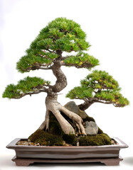árbol, bonsai, adorno, fábrica, naturaleza, flor, piedra