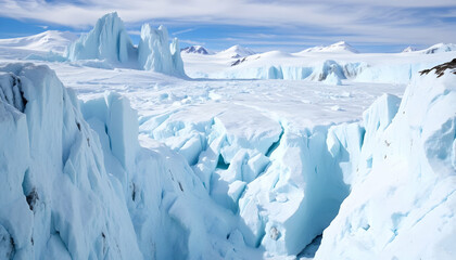 Stunning Antarctic Glacier Landscape Breathtaking Ice Formations Winter Wonderland Frozen Wilderness