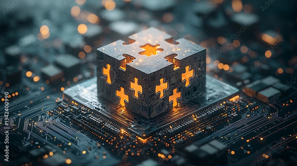 Poster integrated puzzle solution on circuit board