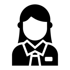 Businesswoman worker glyph icon representing female corporate employees